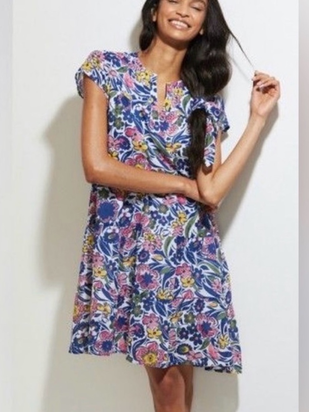 Roller Rabbit tiered floral mini dress Sz S
